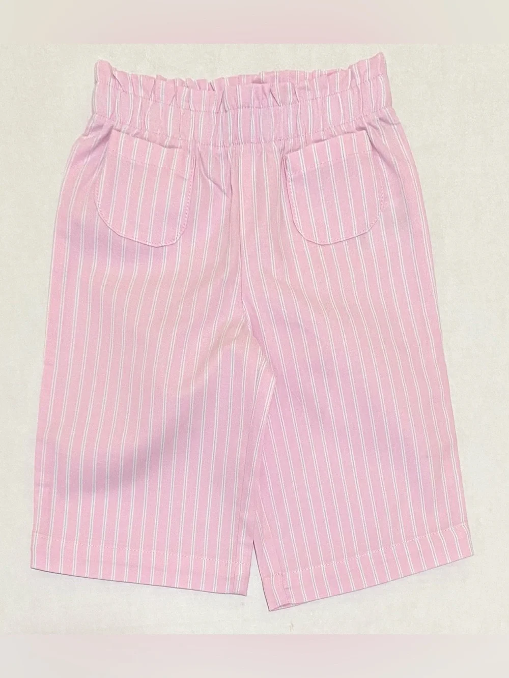 Wonder Nation Girls 12M Pink White Stripe Pants Matching Set Boho Summer Preppy